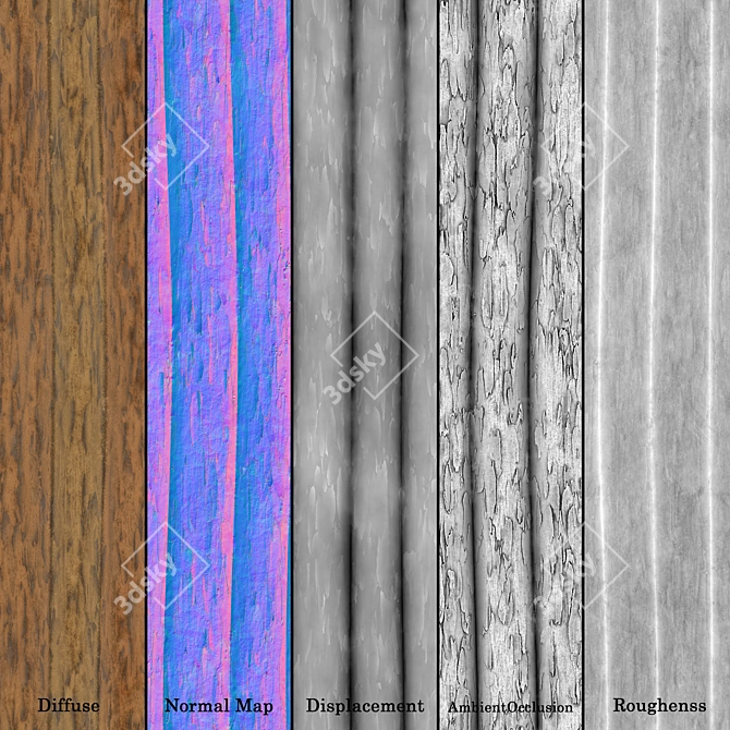 Substance Bark 03 Seamless Texture 3D model image 3