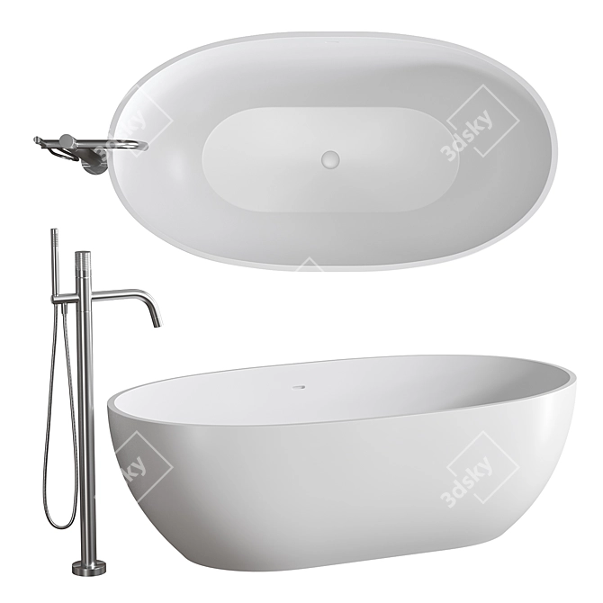 Elegant Bath Set: Artceram FILE 2.0 & Cisal X32 Mixer 3D model image 1