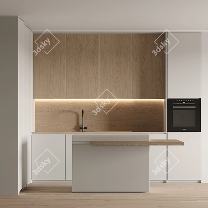  Modern Kitchen 3D Model 3D model image 3