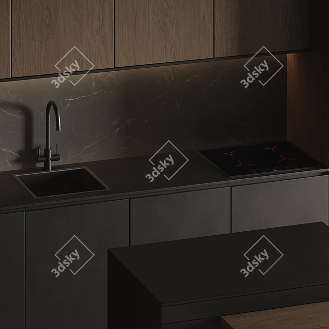  Modern Kitchen 3D Model 3D model image 6