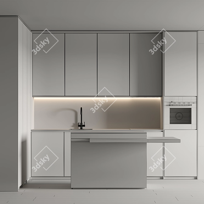  Modern Kitchen 3D Model 3D model image 7