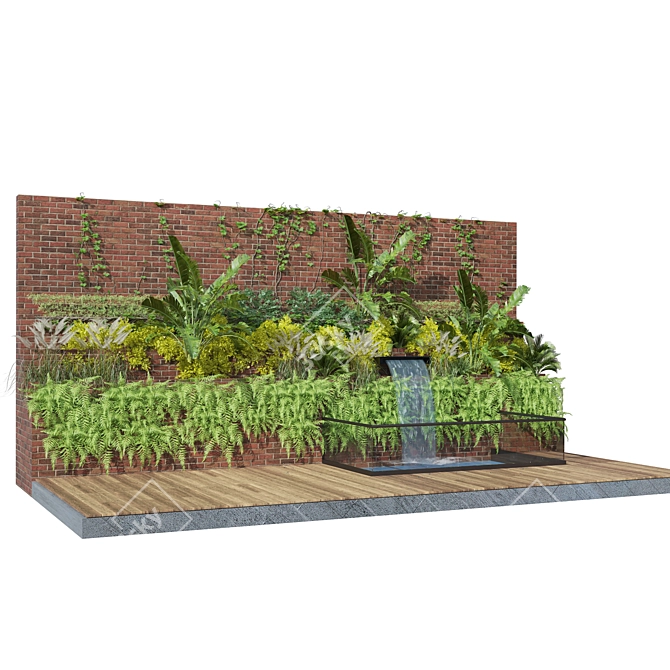 Outdoor Green Wall Garden Set 3D model image 10