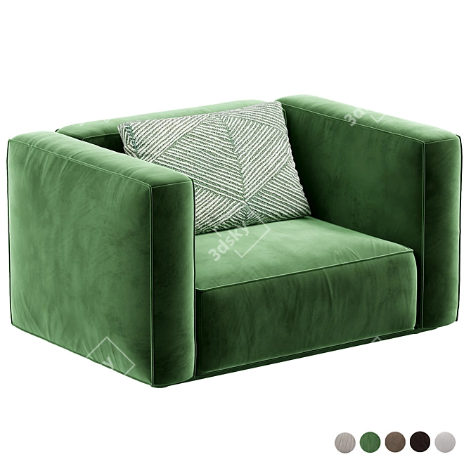 Modern Marichiaro Armchair Design 3D model image 3