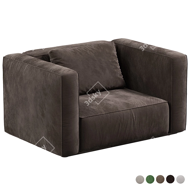 Modern Marichiaro Armchair Design 3D model image 4