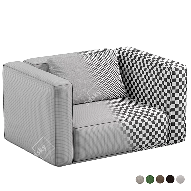 Modern Marichiaro Armchair Design 3D model image 6