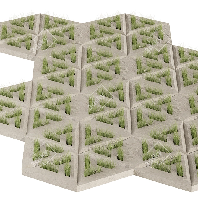 Scatter Grass Concrete Collection Vol.445 3D model image 2