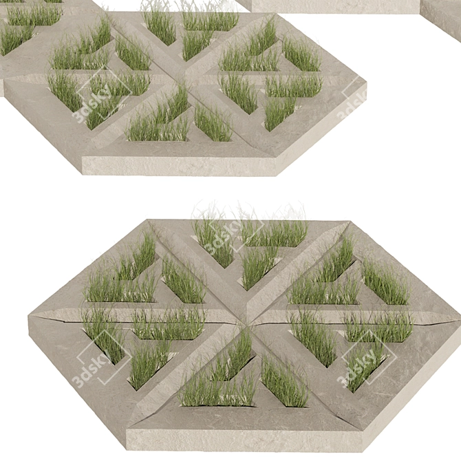 Scatter Grass Concrete Collection Vol.445 3D model image 3