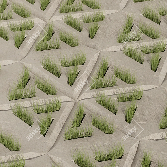 Scatter Grass Concrete Collection Vol.445 3D model image 4