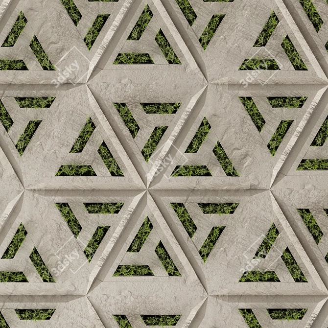 Scatter Grass Concrete Collection Vol.445 3D model image 5