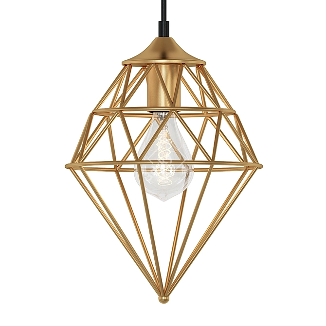 Retro Glam Gold Pendant Light 3D model image 1