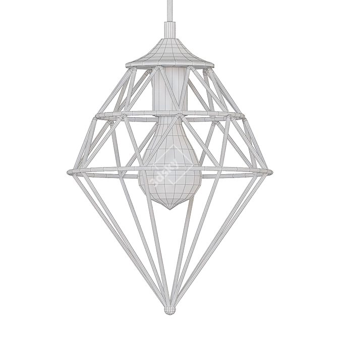 Retro Glam Gold Pendant Light 3D model image 2