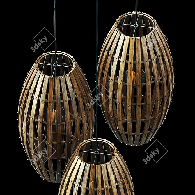 Polygon Textured Lamp Barrel Kit 3D model image 3