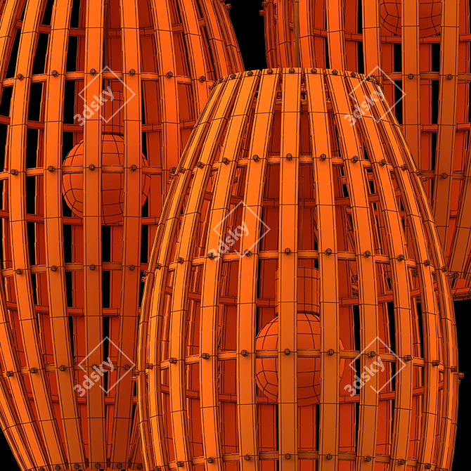 Polygon Textured Lamp Barrel Kit 3D model image 6