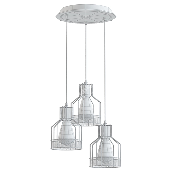 Modern Industrial Kitchen Chandelier 3D model image 2