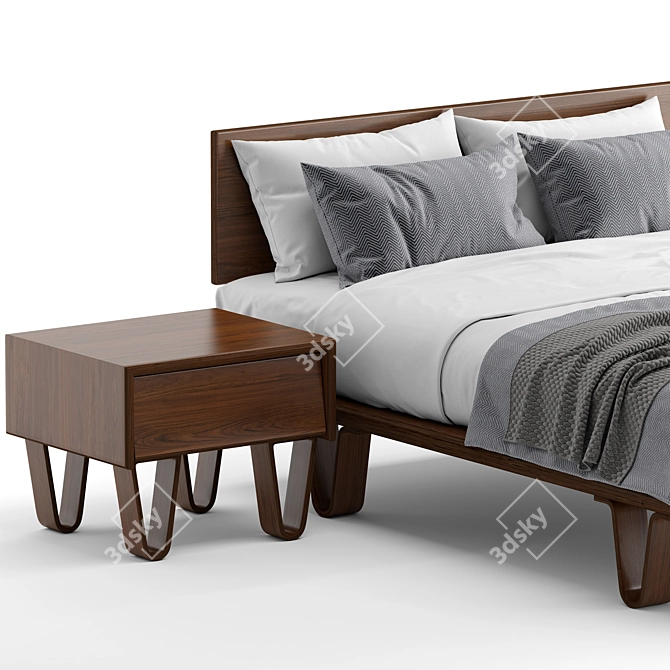 Modernica Bentwood Bed Set 3D model image 2