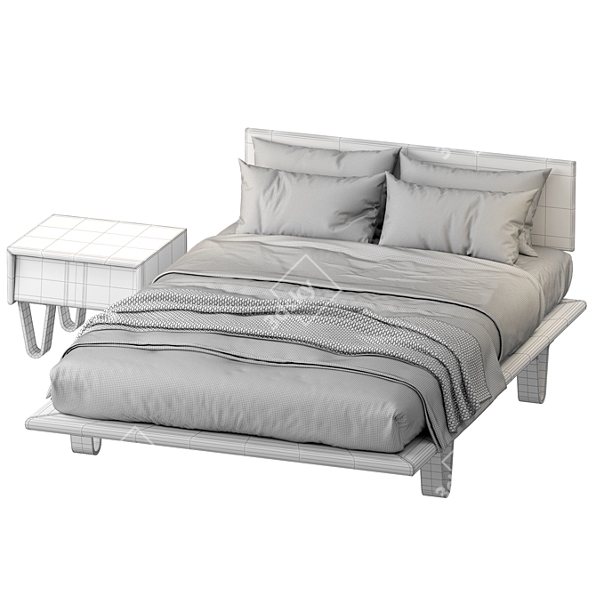 Modernica Bentwood Bed Set 3D model image 5