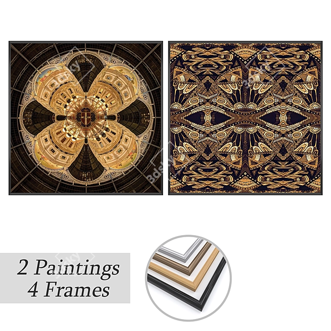 Art Set with Multiple Frames 3D model image 1