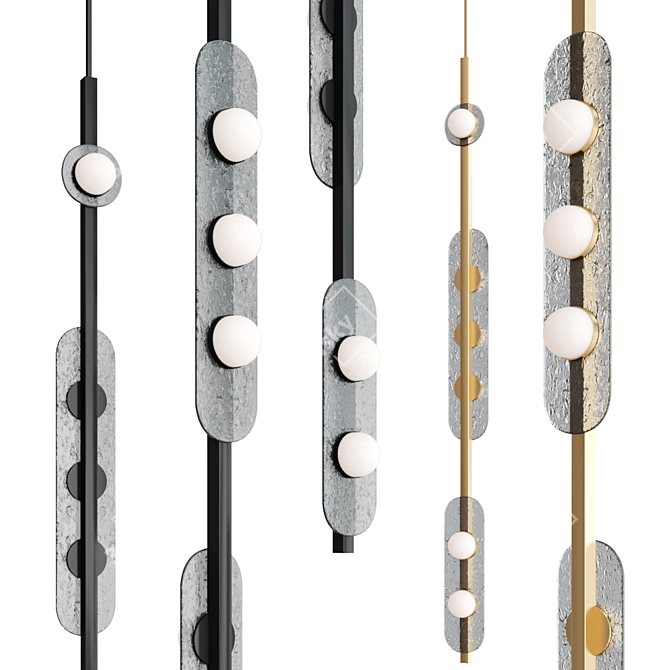 Contemporary Modulo Vertical Pendant Light 3D model image 1