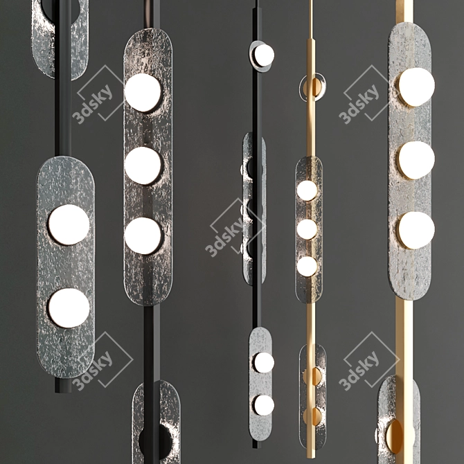 Contemporary Modulo Vertical Pendant Light 3D model image 2