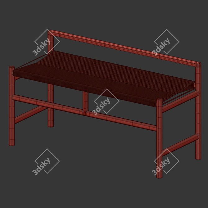 Vintage Wooden Bench Render Vray 3D model image 3