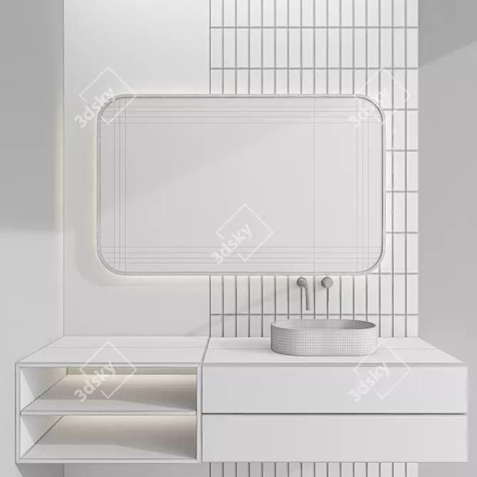 Modern Bathroom Furniture Set 92 3D model image 5