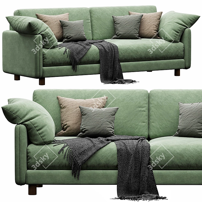 Modern 3D Sofa Model 3D model image 1