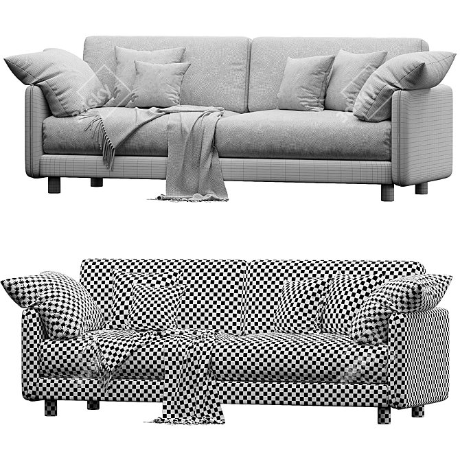 Modern 3D Sofa Model 3D model image 4