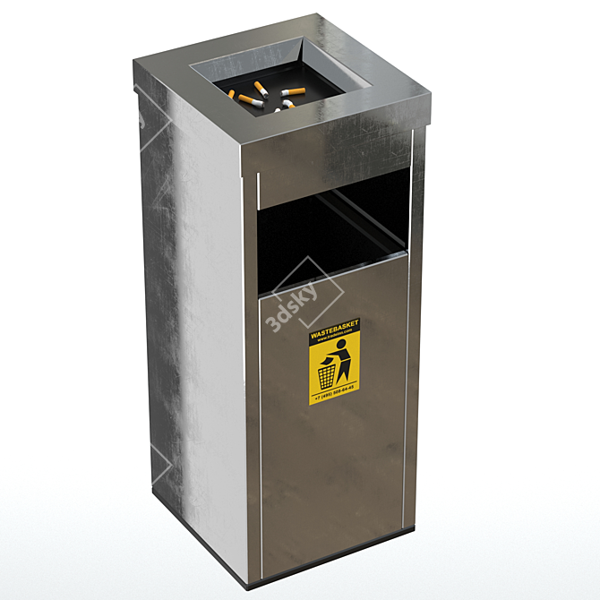 Modern Outdoor Trash Bins Set 3D model image 3