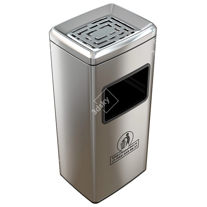 Modern Outdoor Trash Bins Set 3D model image 4