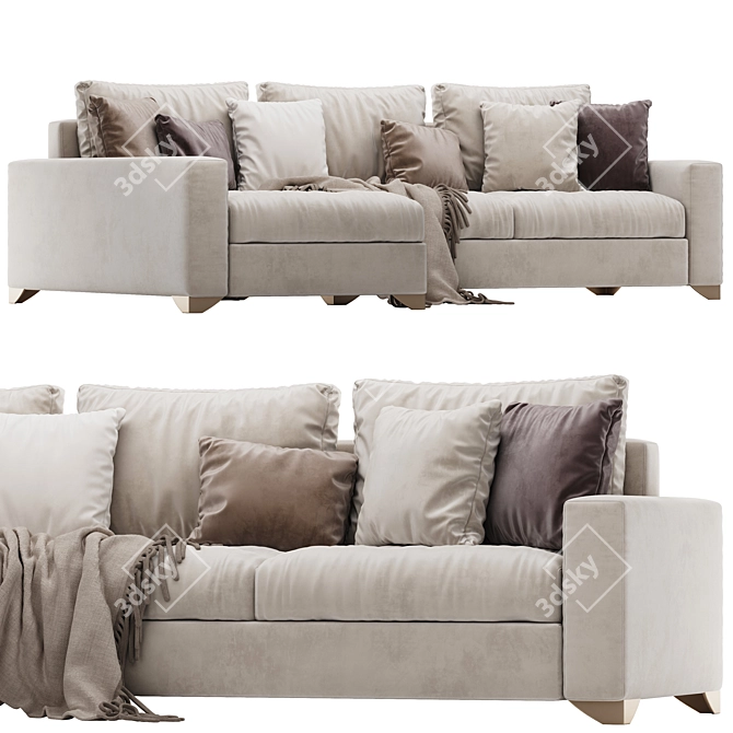 Modern Corner Sofa 3D Model 3D model image 4