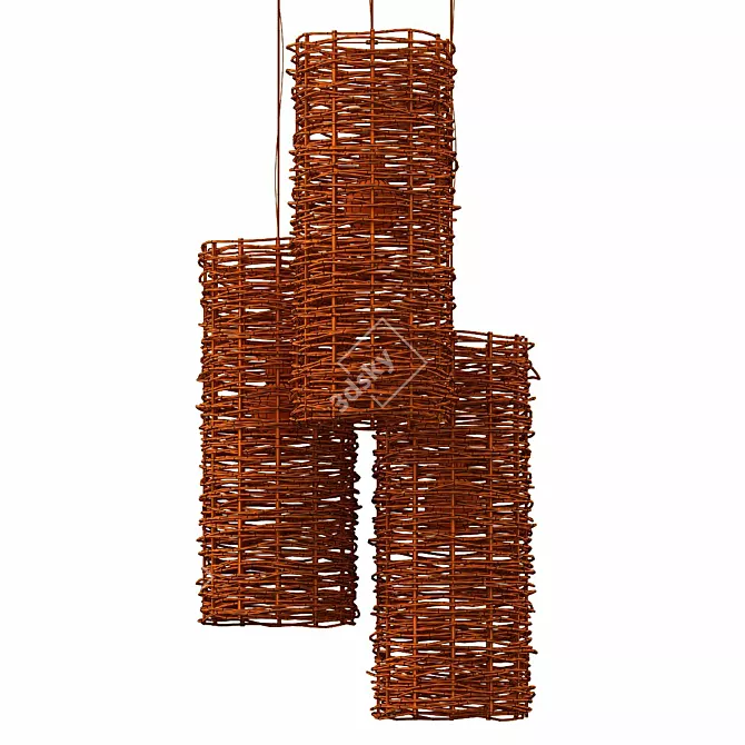 Wicker Lamp with UVW Mapping 3D model image 6