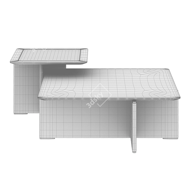 Modern Getty Center Table 3D 3D model image 4