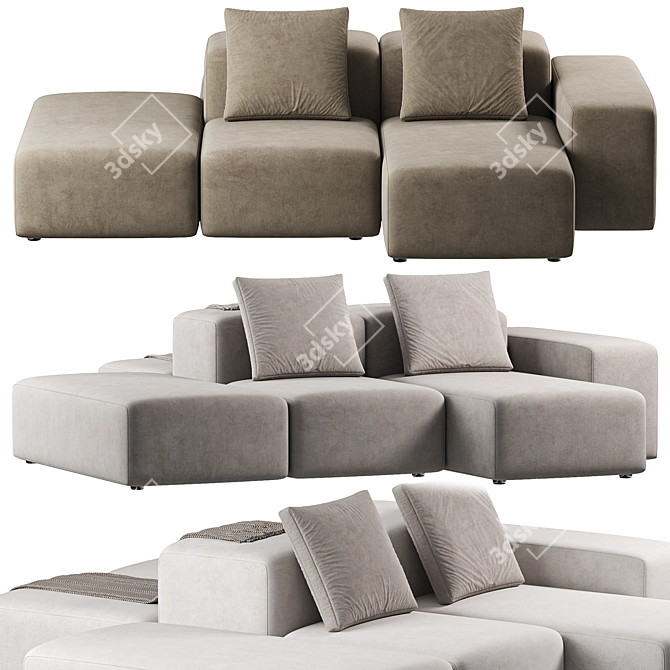 Space-Saving Extra Wall Sofa 3D model image 3