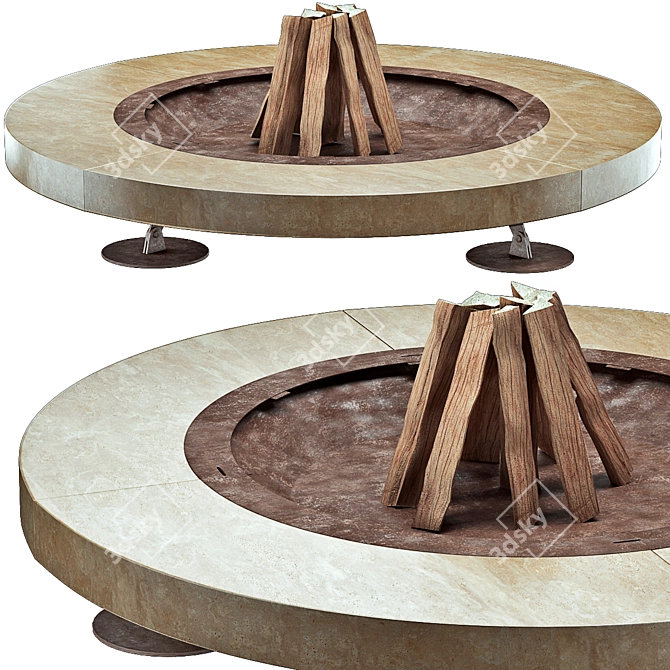 Elegant Rondo Fire Pit Ensemble 3D model image 1