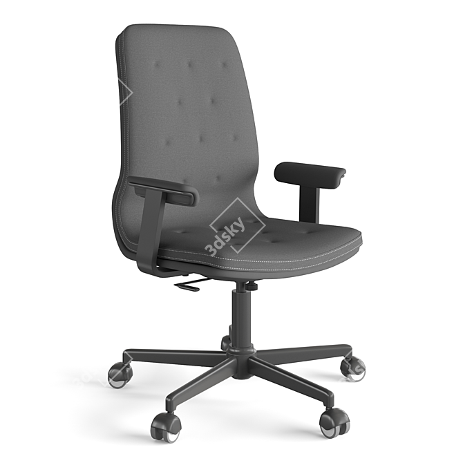 MULLFJÄLLET Conference Chair, Dark Grey – Ergonomic Wheels 3D model image 1