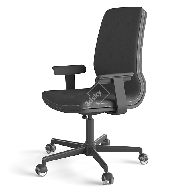 MULLFJÄLLET Conference Chair, Dark Grey – Ergonomic Wheels 3D model image 2