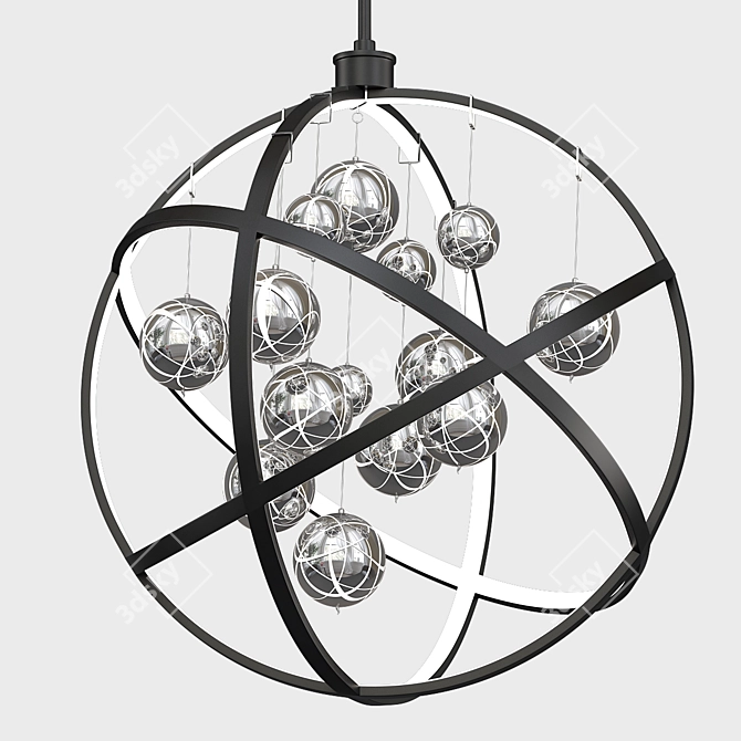 Regina LED Glass Globe Chandelier 3D model image 1