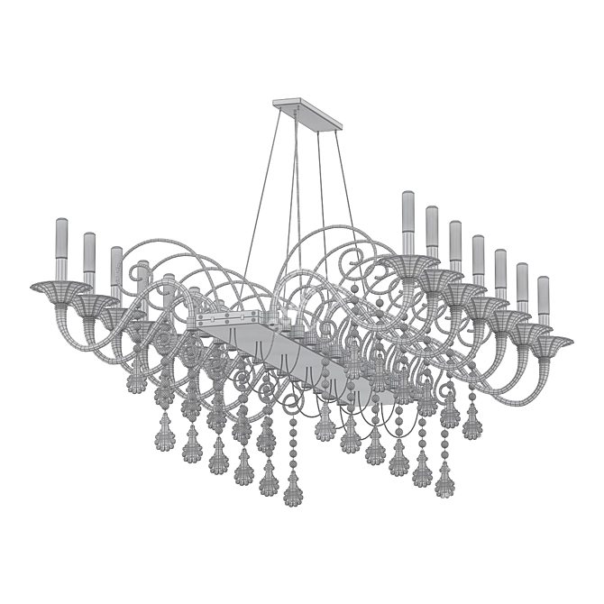 Elegant Illuminating Chandelier Accent 3D model image 2