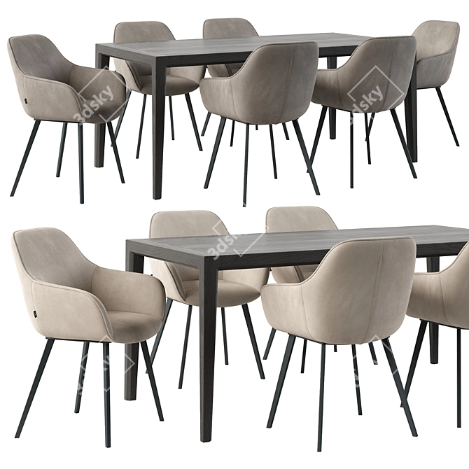 Stylish Dining Set Aminy-Nizou 3D model image 2