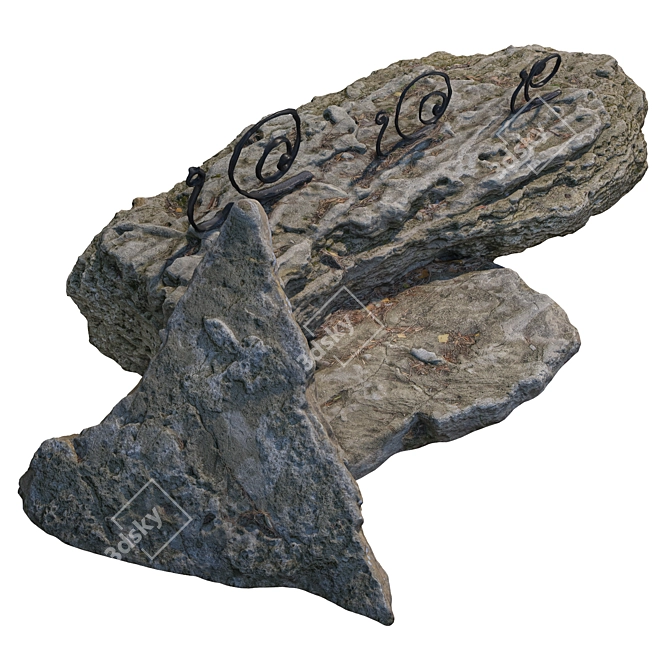 Decorative Stone with Snail Details 3D model image 2