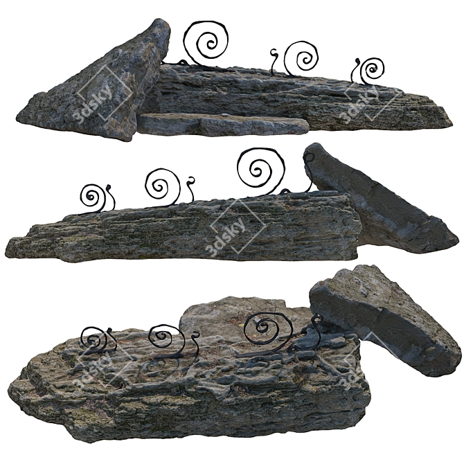 Decorative Stone with Snail Details 3D model image 5