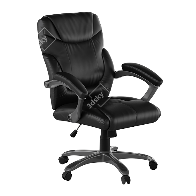 Executive Office Chair in Black Leather 3D model image 1