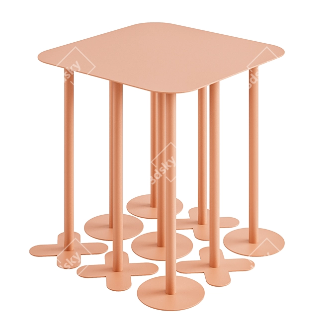 Metal Dual-Sided Side Table 3D model image 1