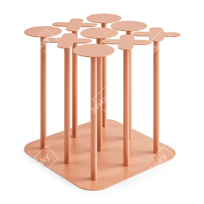 Metal Dual-Sided Side Table 3D model image 2