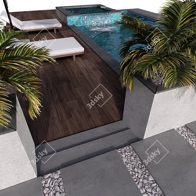 Caustics Enabled Pool Model VRAY/CORONA 3D model image 5