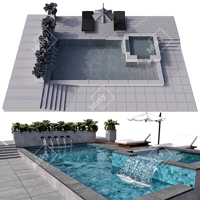 Caustics Enabled Pool Model VRAY/CORONA 3D model image 7