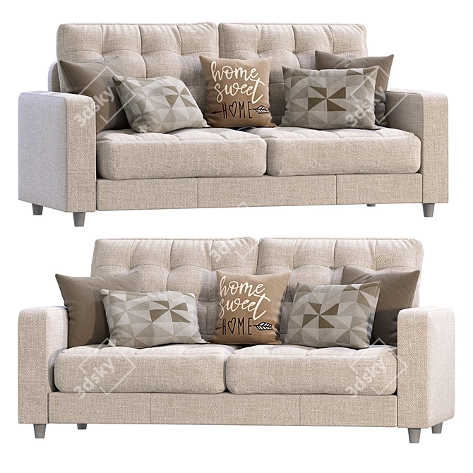 Contemporary Linkoln Divan Sofa Set 3D model image 3