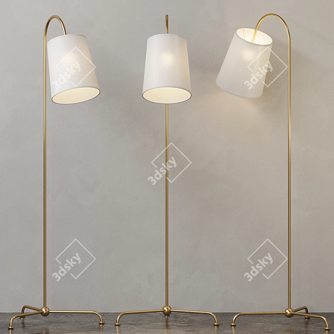 Elegant Monterey Floor Lamp 3D model image 5