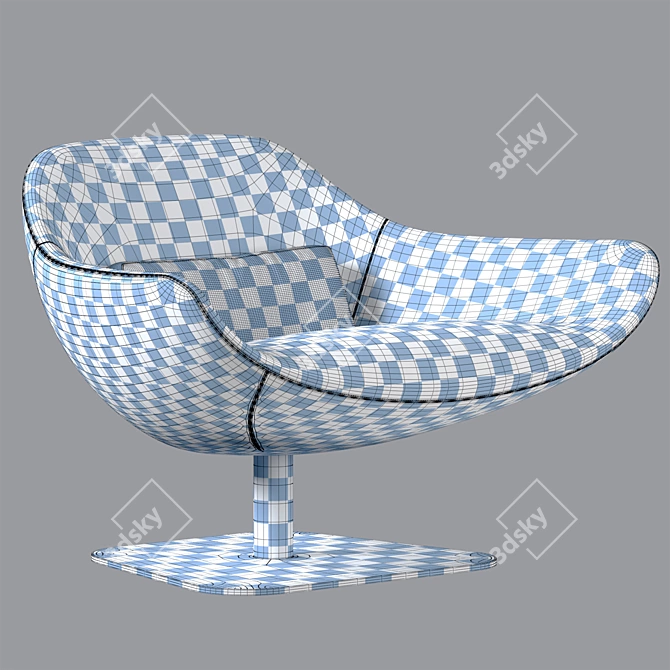 Modern Meredith Swivel Armchair 3D Model 3D model image 4