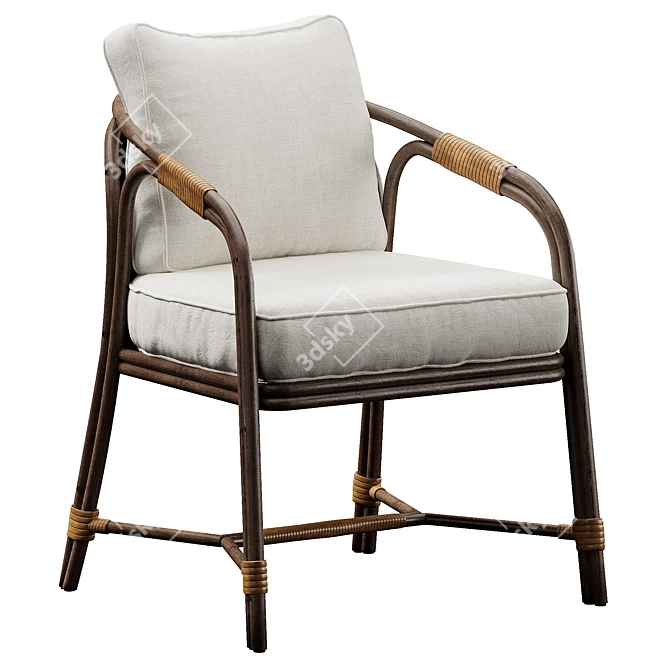 Elegant Ojai Dining Chair 3D model image 1